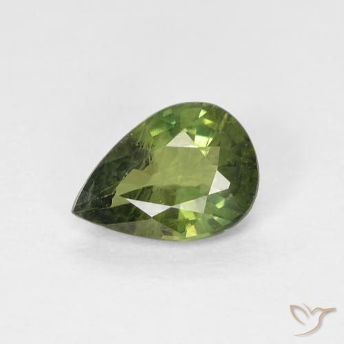 0.88ct 天然 深绿色 蓝宝石, 梨形, VS-SI