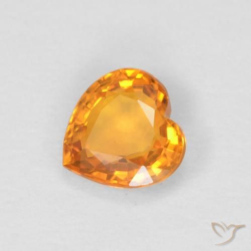 0.43ct 天然 亮橙色 蓝宝石, 心形, VVS-VS