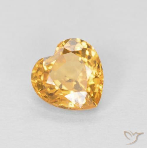 0.49ct 天然 中橙 蓝宝石, 心形, VVS-VS