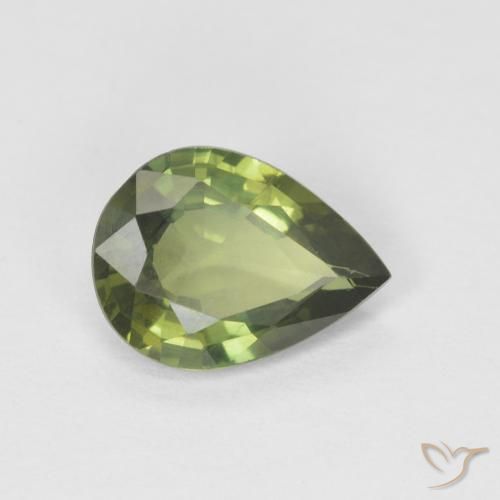 1.18ct 天然 森林绿 蓝宝石, 梨形, VS
