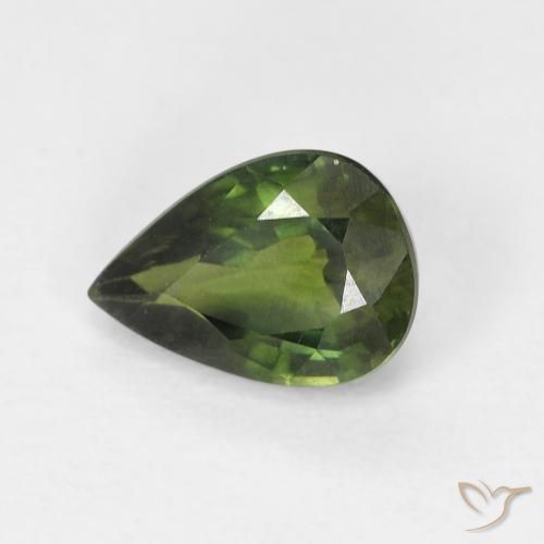 1.03ct 天然 森林绿 蓝宝石, 梨形, VS