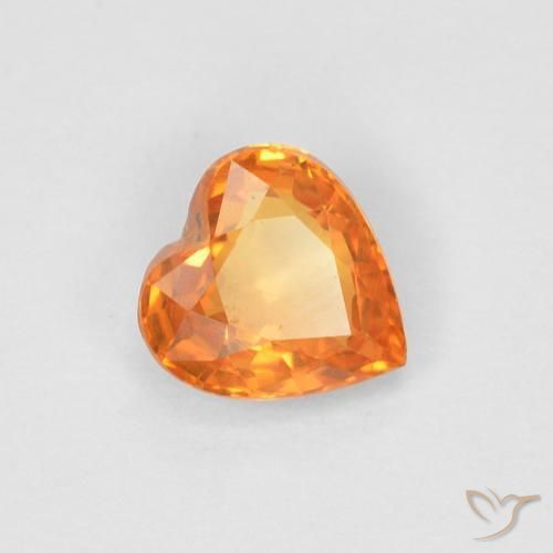 0.47ct 天然 红橙色 蓝宝石, 心形, VVS