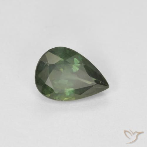 0.92ct 天然 暗绿色 蓝宝石, 梨形, VS
