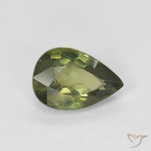 0.85ct 天然 温暖的森林绿 蓝宝石, 梨形, VVS-VS