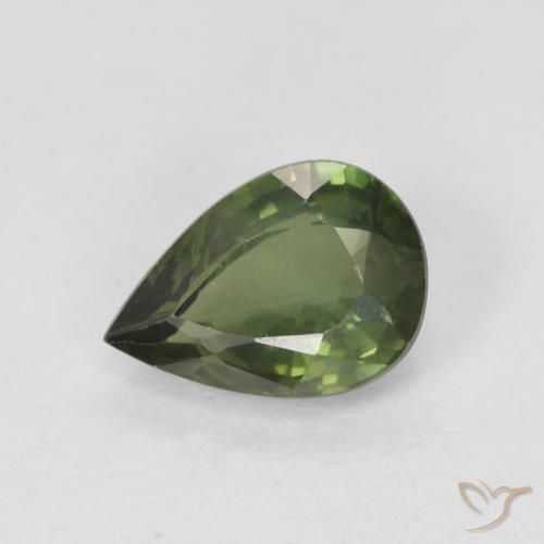 0.89ct 天然 浅森林绿 蓝宝石, 梨形, VS