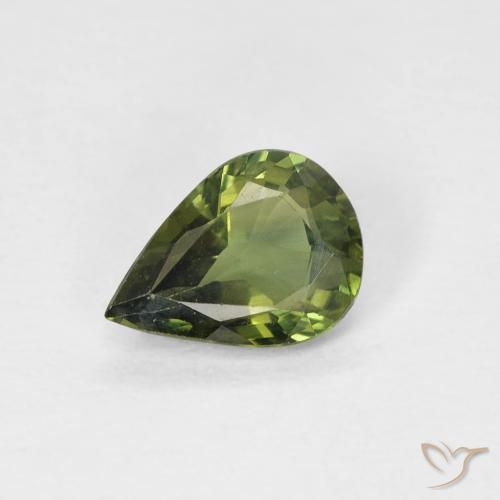 0.69ct 天然 黄绿色 蓝宝石, 梨形, VS