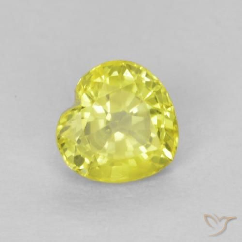 0.51ct 天然 淡黄色 蓝宝石, 心形, VS