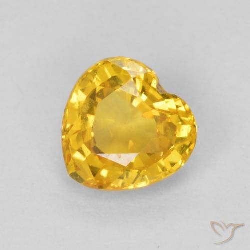0.54ct 天然 金色 蓝宝石, 心形, VVS