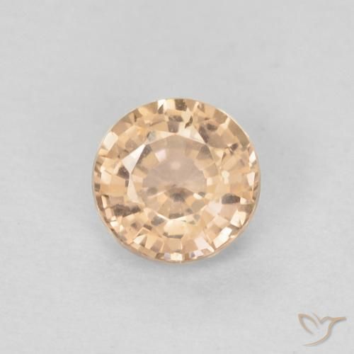 0.39ct 天然 浅橙色 蓝宝石, 圆形的, VVS