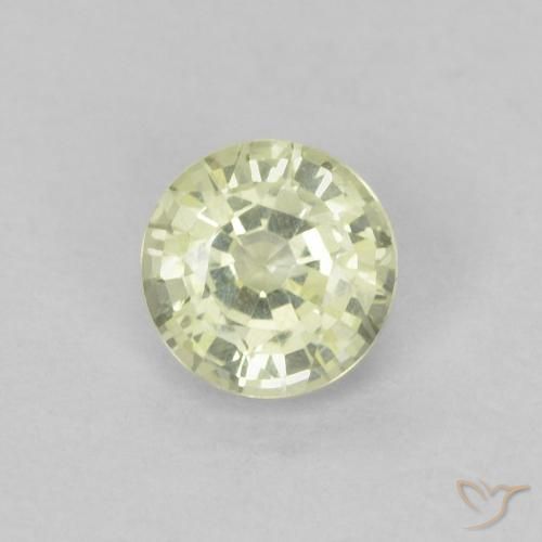 0.37ct 天然 绿白色 蓝宝石, 圆形的, VVS
