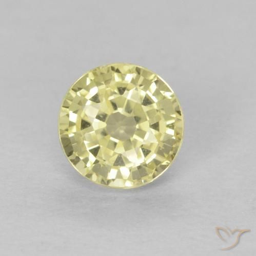 0.49ct 天然 Medium Light-Yellow 蓝宝石, 圆形的, VVS