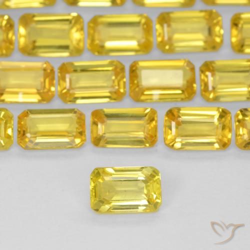 0.38ct 天然 大黄蜂黄 蓝宝石, 祖母绿式切割, VS