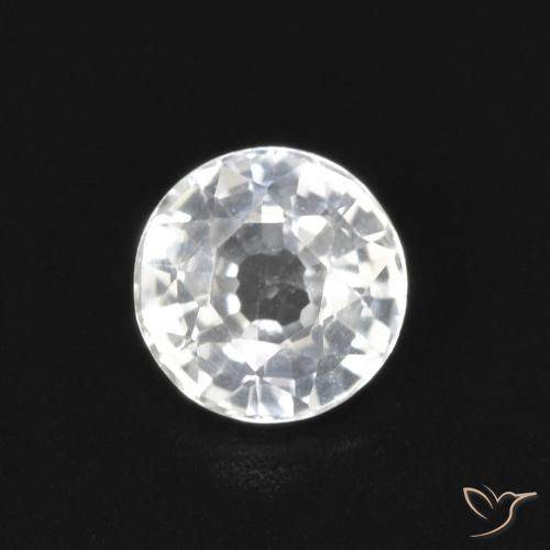 0.53ct 天然 白色 蓝宝石, 圆形的, VVS