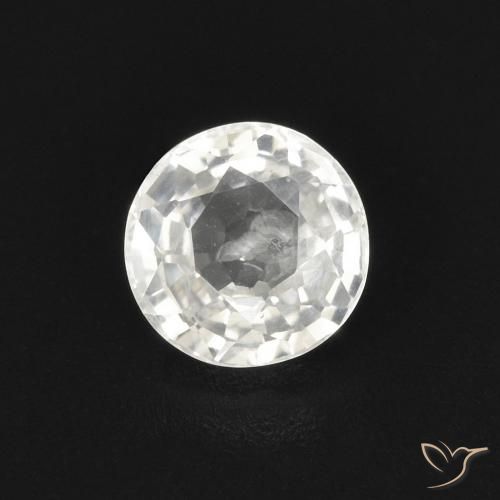 0.57ct 天然 白色 蓝宝石, 圆形的, VVS-VS