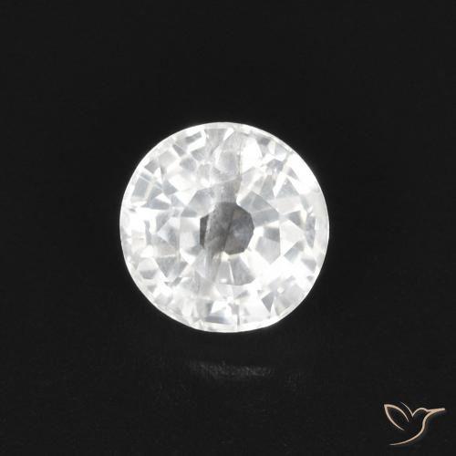0.50ct 天然 白色 蓝宝石, 圆形的, VS
