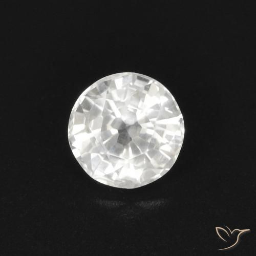 0.45ct 天然 白色 蓝宝石, 圆形的, VS