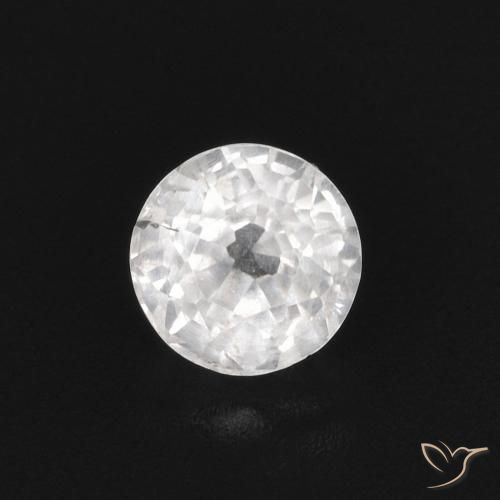 0.43ct 天然 白色 蓝宝石, 圆形的, VS