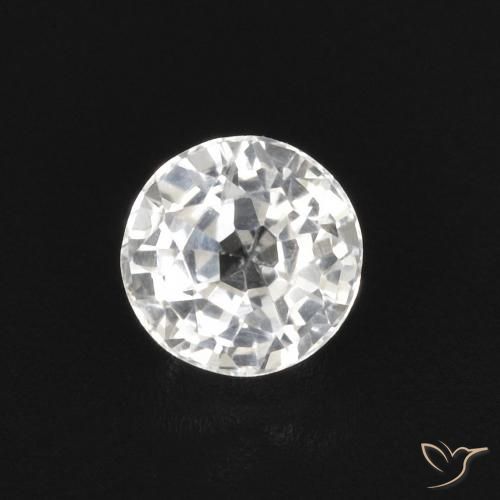 0.43ct 天然 白色 蓝宝石, 圆形的, VVS-VS