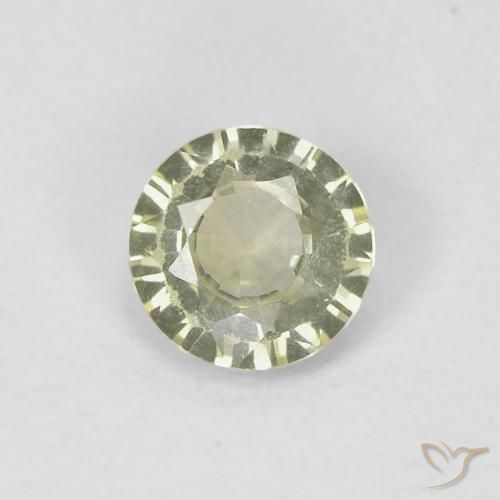0.41ct 天然 中黄灰色 蓝宝石, 圆形的, VVS-VS