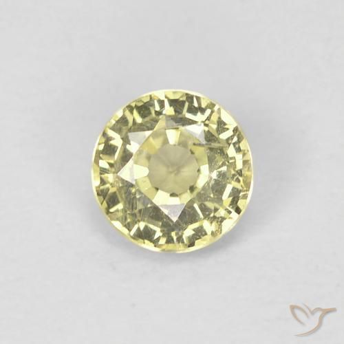 0.41ct 天然 淡黄色 蓝宝石, 圆形的, VS