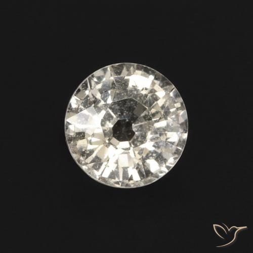 0.49ct 天然 暖白 蓝宝石, 圆形的, VVS-VS