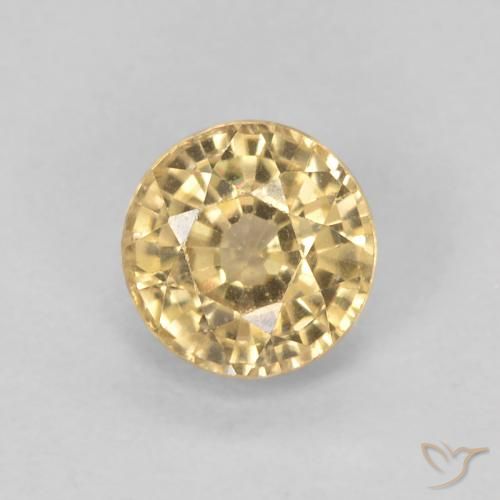 0.67ct 天然 金色 蓝宝石, 圆形的, VVS-VS