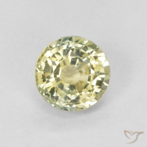 0.46ct 天然 Medium Light-Yellow 蓝宝石, 圆形的, VVS