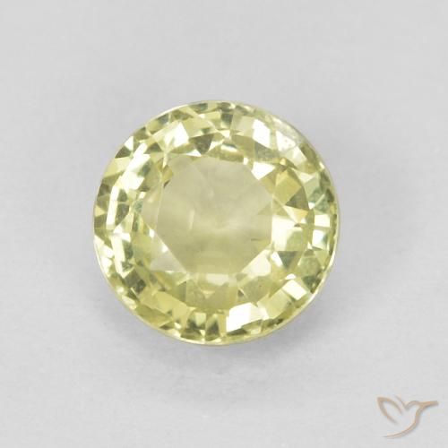 0.50ct 天然 中黄色 蓝宝石, 圆形的, VVS
