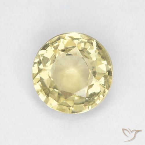 0.82ct 天然 淡黄色 蓝宝石, 圆形的, VS