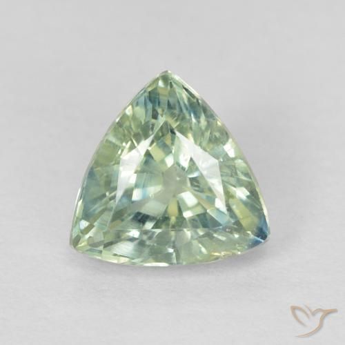 0.87ct 天然 非常浅的绿色 蓝宝石, 胖三角形, VS