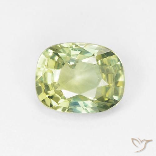 1.09ct 天然 非常浅的绿色 蓝宝石, 软垫, VVS-VS