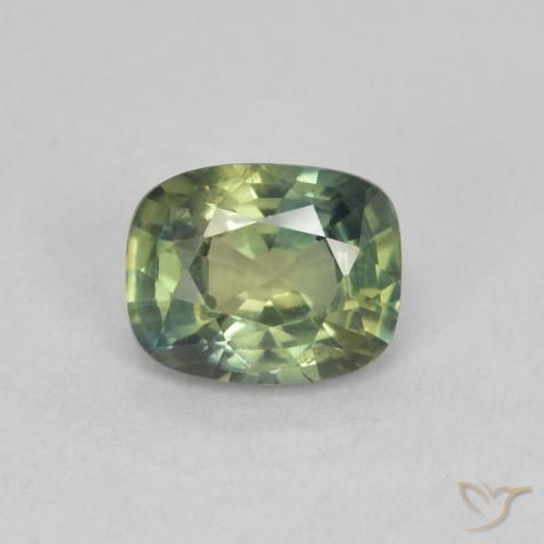 0.72ct 天然 浅森林绿 蓝宝石, 软垫, VS