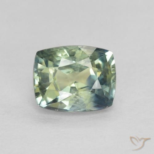 0.77ct 天然 蓝绿色 蓝宝石, 软垫, VS