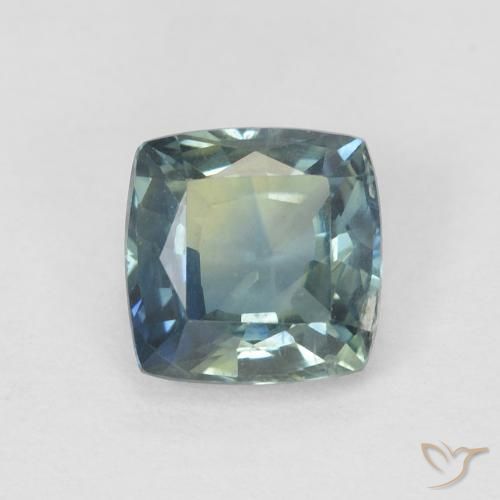 0.91ct 天然 绿蓝色 蓝宝石, 软垫, VS
