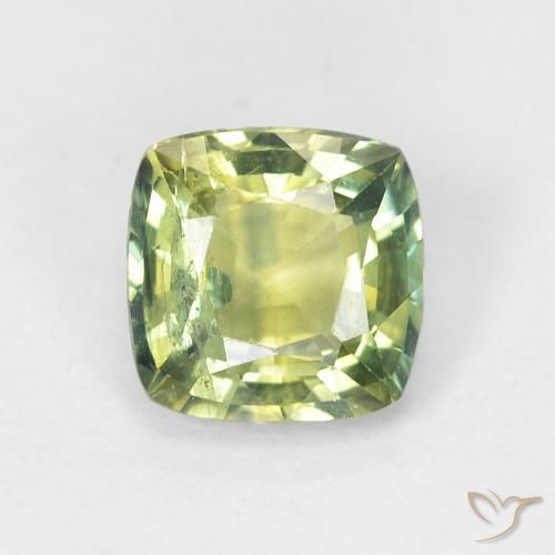 1.19ct 天然 黄绿色 蓝宝石, 软垫, VS