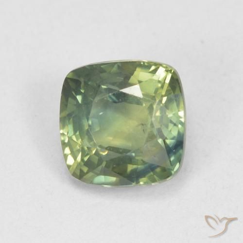 1.13ct 天然 浅森林绿 蓝宝石, 软垫, VS
