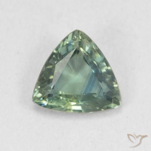 0.82ct 天然 绿蓝色 蓝宝石, 胖三角形, VS