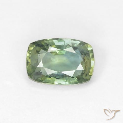 1.00ct 天然 浅绿色 蓝宝石, 软垫, VVS-VS