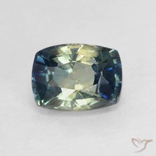 0.95ct 天然 绿蓝色 蓝宝石, 软垫, VVS-VS
