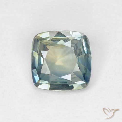 0.88ct 天然 绿蓝色 蓝宝石, 软垫, VVS