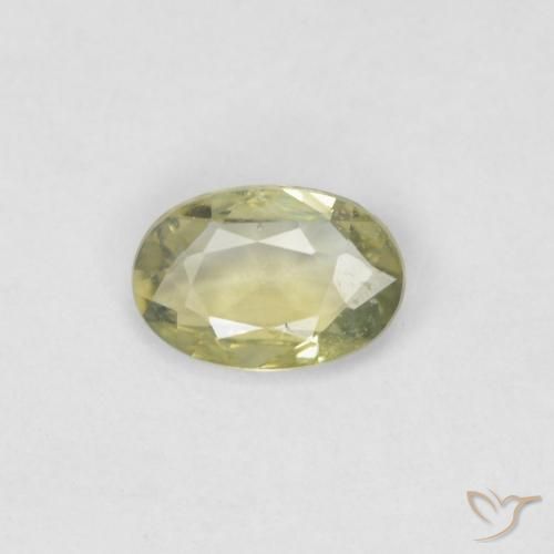 0.40ct 天然 温暖的森林绿 蓝宝石, 椭圆形, VVS-VS