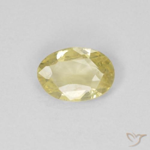 0.38ct 天然 淡黄色 蓝宝石, 椭圆形, VVS