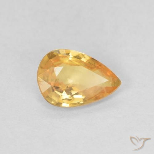 0.39ct 天然 浅橙色-金色 蓝宝石, 梨形, VS