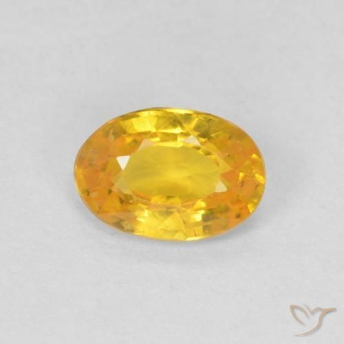 0.53ct 天然 金橙 蓝宝石, 椭圆形, VS