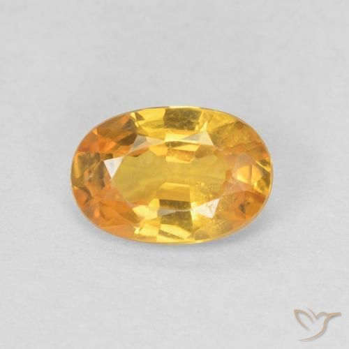 0.56ct 天然 金橙 蓝宝石, 椭圆形, VS