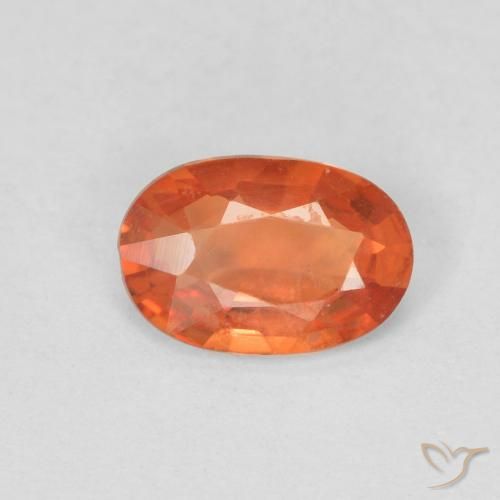 0.41ct 天然 火橙 蓝宝石, 椭圆形, VS
