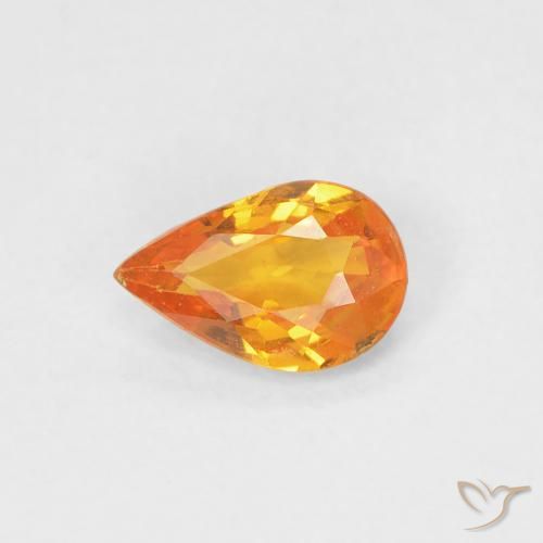 0.43ct 天然 杏橙 蓝宝石, 梨形, VVS-VS