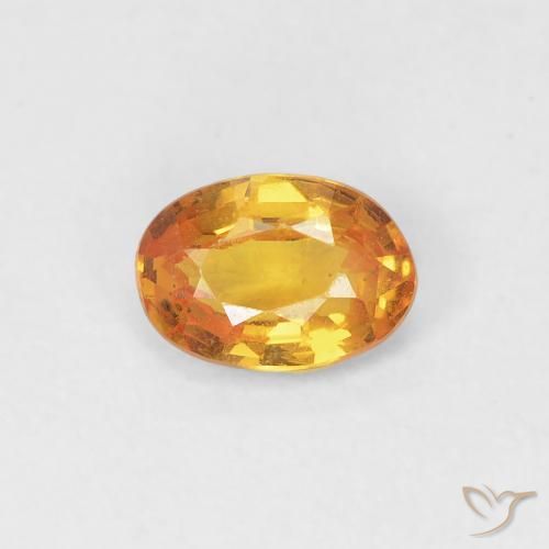 0.49ct 天然 橙金 蓝宝石, 椭圆形, VVS-VS