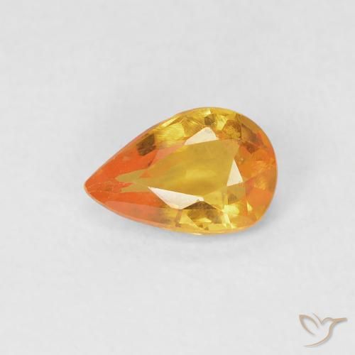 0.50ct 天然 中橙 蓝宝石, 梨形, VVS-VS