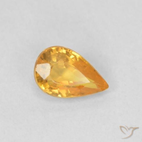 0.50ct 天然 中橙 蓝宝石, 梨形, VVS